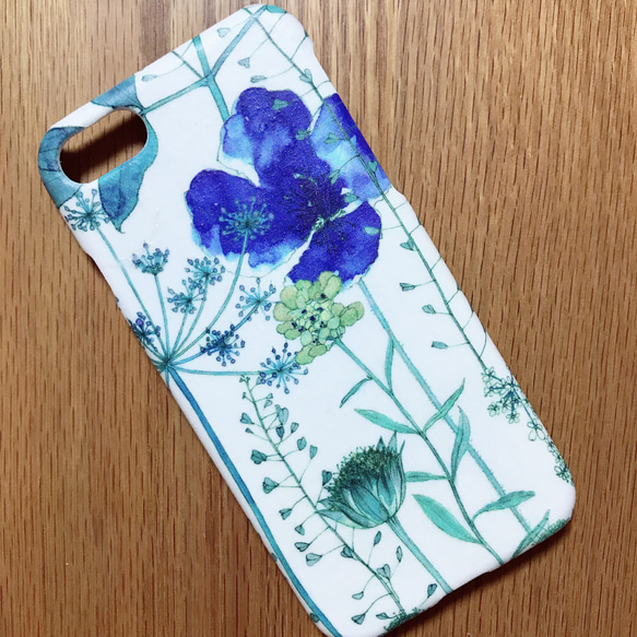 所有iPhone型號/兼容各種智能手機*您可以輸入名稱♡Liberty Irma / Iruma藍色定制封面 第1張的照片