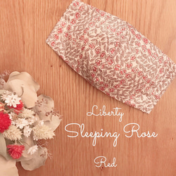 《夏でも快適》 Liberty Sleeping Rose 国産オーガニックコットン立体マスク 4枚目の画像