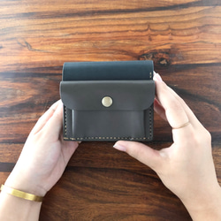 コンパクトのようなミニ財布｜革色21色｜カラーオーダー〈受注製作〉 2枚目の画像