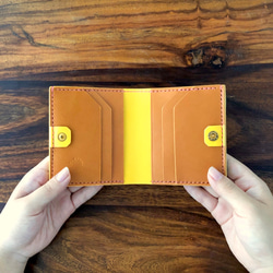コンパクトのようなミニ財布｜革色21色｜カラーオーダー〈受注製作〉 3枚目の画像