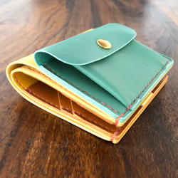 コンパクトのようなミニ財布｜革色21色｜カラーオーダー〈受注製作〉 4枚目の画像