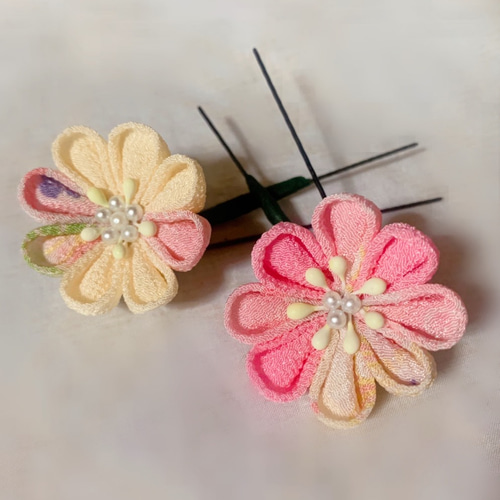 つまみ細工 ピンクの髪飾り 5点セット かんざし M-Style 通販 12971296