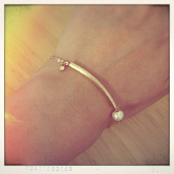 pearl and stone bracelet 1枚目の画像