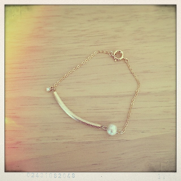 pearl and stone bracelet 2枚目の画像