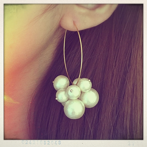 cotton pearl hoop pierce 1枚目の画像