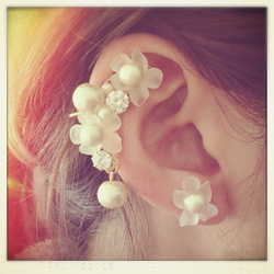 [送料無料] flower shower earcuff and pierce set 1枚目の画像