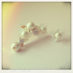 [送料無料] flower shower earcuff and pierce set 2枚目の画像