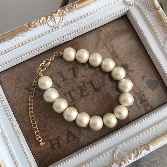 [送料無料] cotton pearl bracelet 2枚目の画像