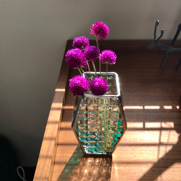 ステンドグラスの花瓶(クリア)【受注製作】 4枚目の画像