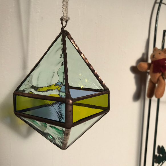 ステンドグラスのテラリウム(アンティーク調グリーン)【受注製作】 4枚目の画像