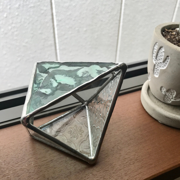 ステンドグラスのテラリウム(ペールグリーン)【受注製作】 5枚目の画像