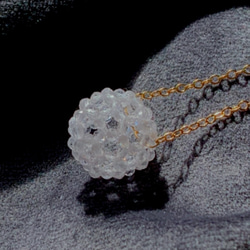 神聖幾何学フラーレン　カット水晶2ミリ球　ネックレス　 5枚目の画像