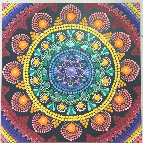 絵画　マンダラ　チャクラ ネパール仏画 カーラチャクラ曼荼羅（マンダラ）Type.1｜旅する