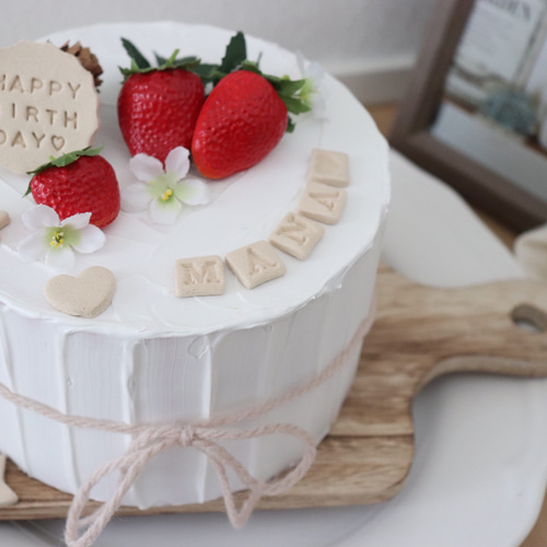 まつこ イチゴのクレイケーキ 2段飾り付き Φ15cm Φ20cm まつこ イチゴ