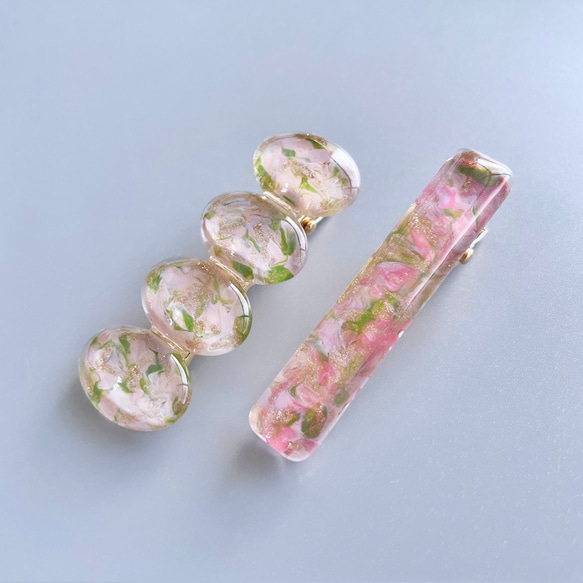 glass stick cherry blossoms hair clip 3枚目の画像