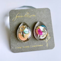 glass drop nuance clear color gold Earrings ③ 7枚目の画像