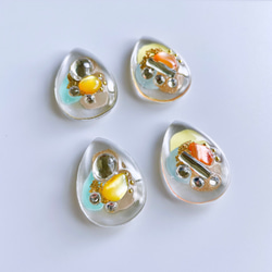 glass drop nuance clear color gold Earrings ① 3枚目の画像