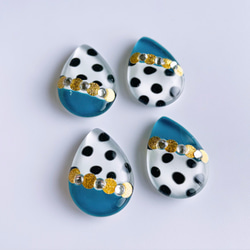 glass drop dalmatian blue Earrings 6枚目の画像