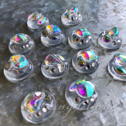glass round nuance crystal Earrings  ③ 9枚目の画像