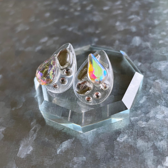 glass drop nuance crystal Earrings ⑤ 3枚目の画像