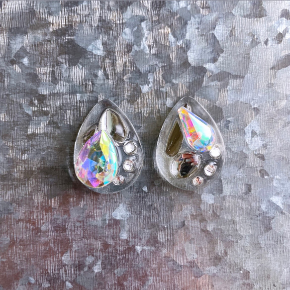 glass drop nuance crystal Earrings ⑤ 4枚目の画像