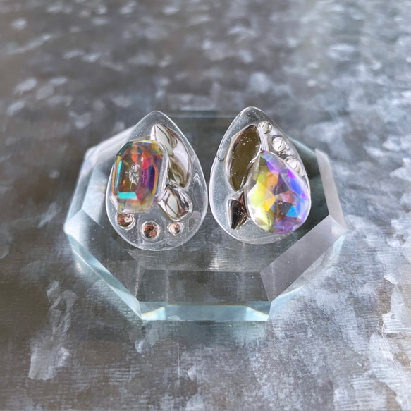 glass drop nuance crystal Earrings ④ 1枚目の画像