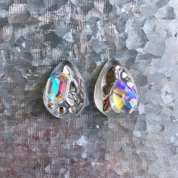 glass drop nuance crystal Earrings ④ 4枚目の画像