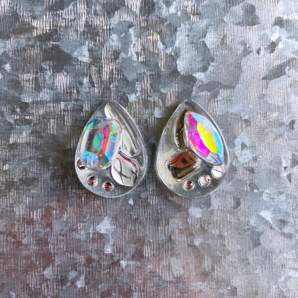 glass drop nuance crystal Earrings ③ 4枚目の画像