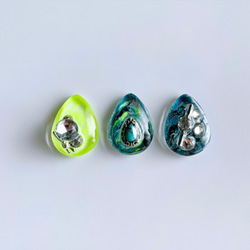 glass drop 3way universe silver Earrings 8枚目の画像
