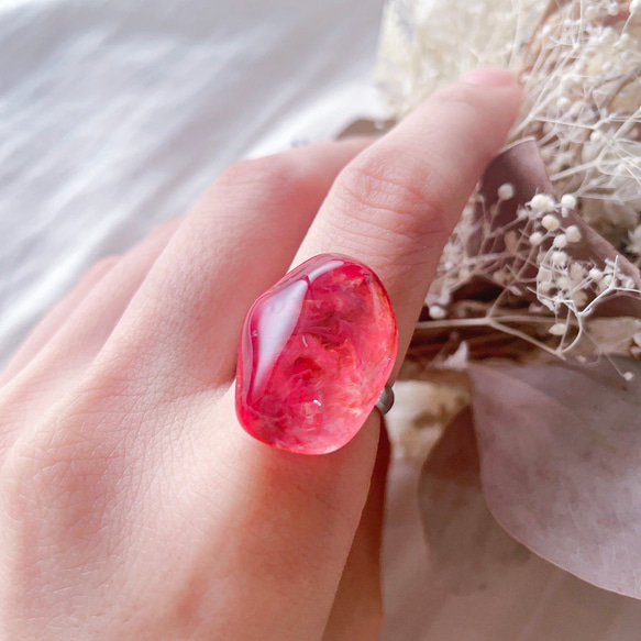 glass wave oval apple ring 2枚目の画像