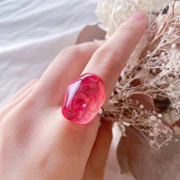 glass wave oval apple ring 6枚目の画像