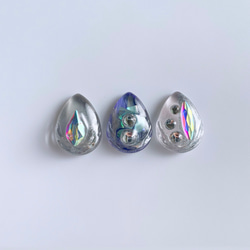 glass drop 3way nuance silver purple Earrings 2枚目の画像