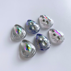 glass drop 3way nuance silver purple Earrings 3枚目の画像