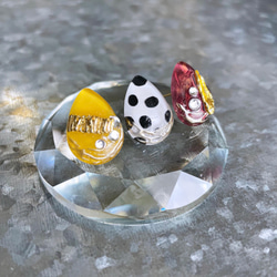 glass drop 3way earth dalmatian Earrings 2枚目の画像