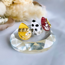 glass drop 3way earth dalmatian Earrings 5枚目の画像