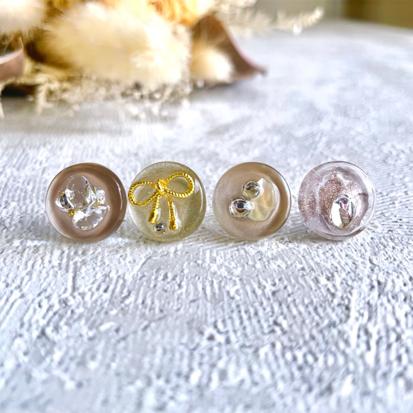 glass flat round 6way button series 《4点セット》 1枚目の画像