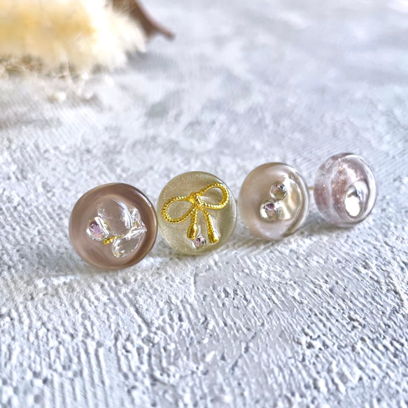 glass flat round 6way button series 《4点セット》 3枚目の画像