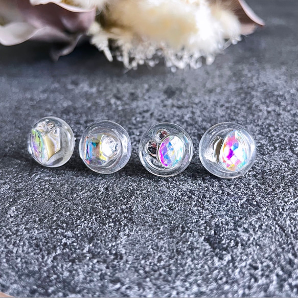 glass flat round 6way button series 《4点セット》 5枚目の画像