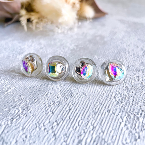 glass flat round 6way button series 《4点セット》 6枚目の画像