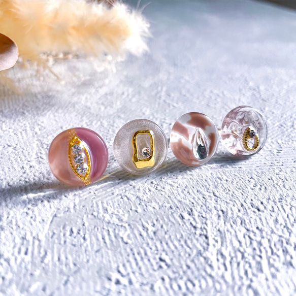 glass flat round 6way button series 《4点セット》 5枚目の画像