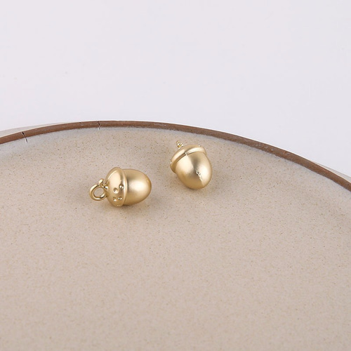 2個入】栗パーツ クリ マットゴールド 小さい 秋 チャーム K0171