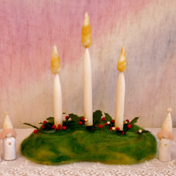 木と羊毛製・聖夜の灯（３本立て） 1枚目の画像