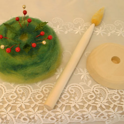 木と羊毛から作ったキャンドル ~グリーン系（自然） 5枚目の画像