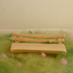 小枝のベンチの男の子と女の子セット（指人形にもなります） 3枚目の画像