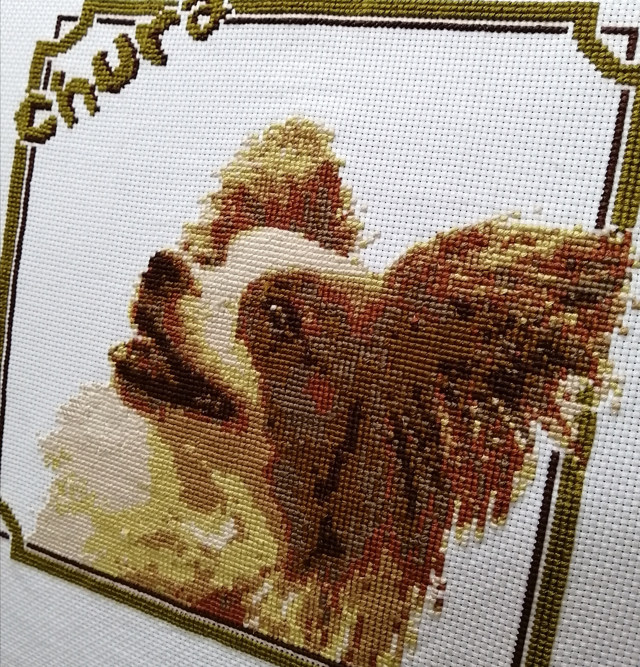 ペットのクロスステッチ刺繍（完成品）写真から制作するオーダーメイド