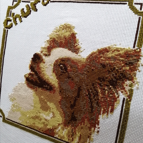 ペットのクロスステッチ刺繍（完成品）写真から制作するオーダーメイド