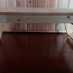 折りたたみテーブル　木製　シンプル　　キャンプ　アウトドア 　ローテーブル（受注製作） 2枚目の画像