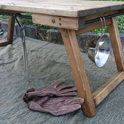 折りたたみローテーブル　ワンポイント模様あり アイアンバー付き 6枚目の画像