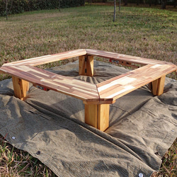 木製　折り畳み囲炉裏テーブル③ おしゃれ  焚き火　キャンプ アウトドア ローテーブル　オリジナル 1枚目の画像