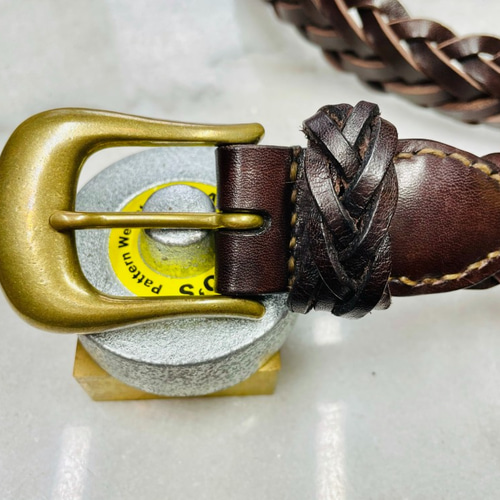 CBMｰNUMG307〈BR〉】レザーメッシュベルト〈サイズ「100」〉7本